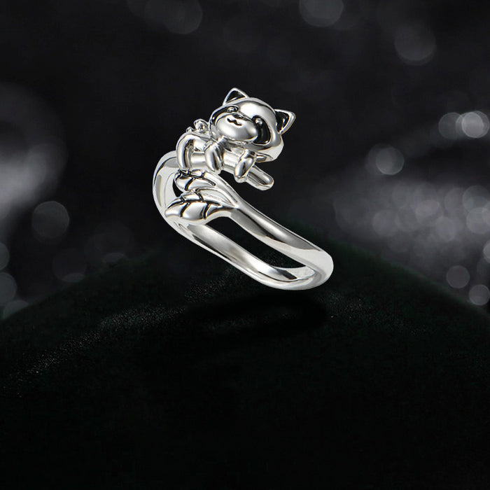 Wholesale Little Raccoon Cute Little Animal Ring Female Cartoon Opening Adjustable Ring Children's Ring
