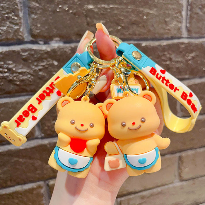 Wholesale   Bear Keychain Cute Silicone  Bear Pendant Cartoon Bag Hanging