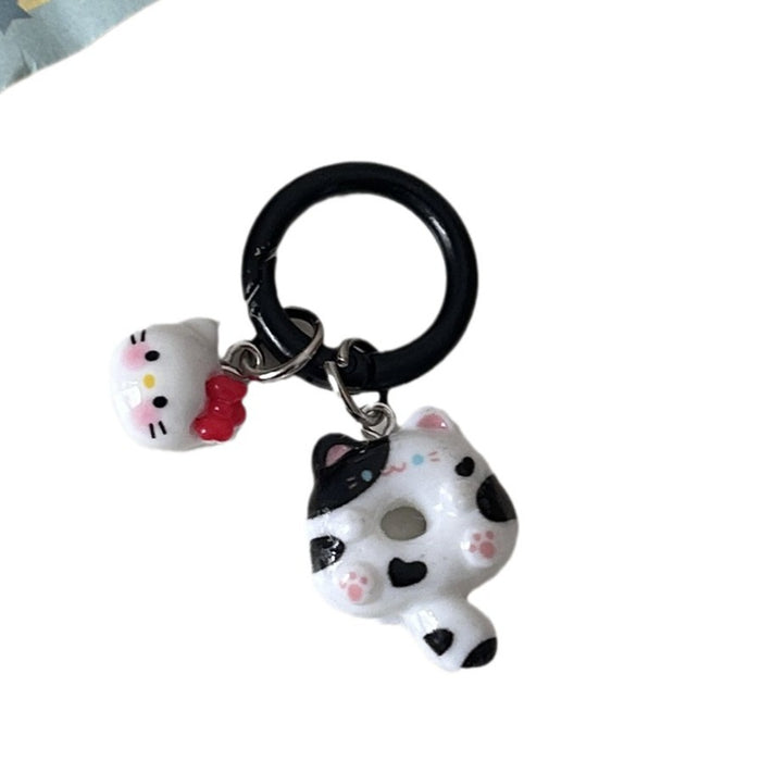 Wholesale Cute Cartoon Donut Cat Key Ring Siamese Cat Ins Wind Keychain Schoolbag Headset Pendant