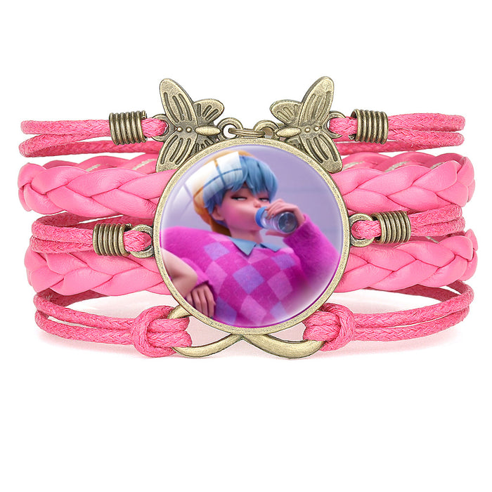Wholesale KPOP Multi-Layer Cartoon Character Butterfly Combination Bracelet
