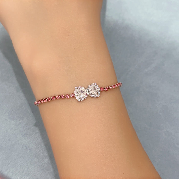 Wholesale Copper Inlaid Zircon Love Bow Bracelet JDC-BT-Bein006