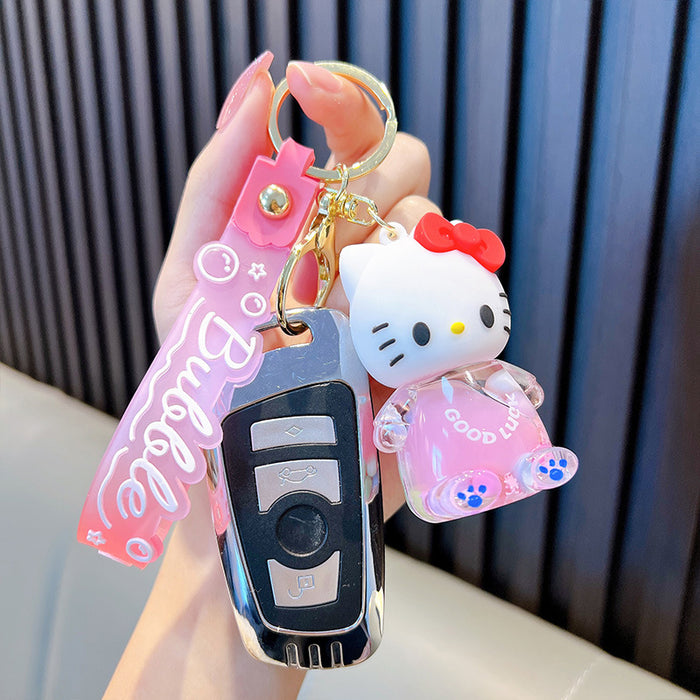 Wholesale Acrylic Cartoon Oil Quicksand Bottle Keychain JDC-KC-WoA044