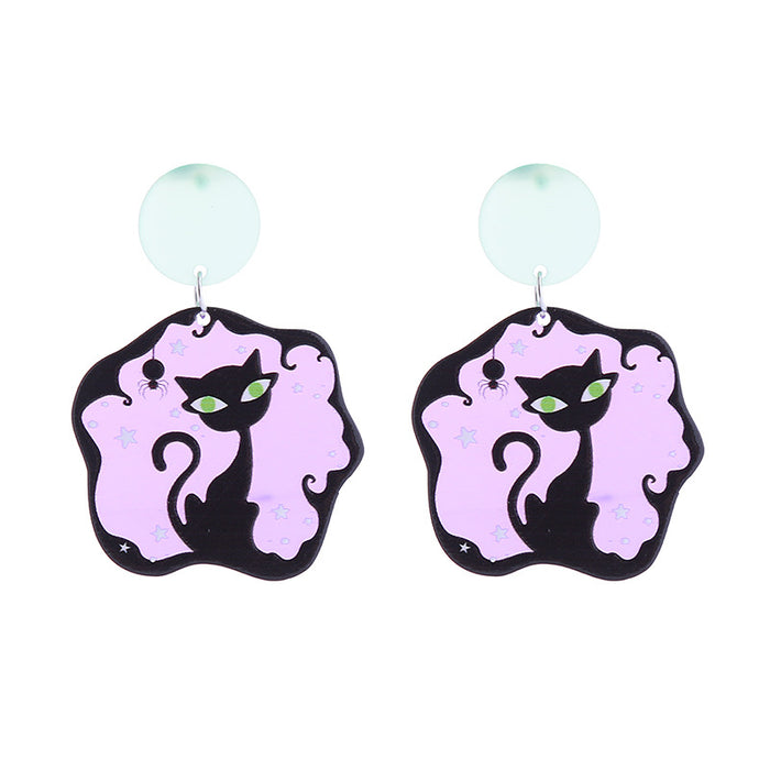 Wholesale Punk  Acrylic  Earrings Funny Pumpkin Skull Ghost Party Earrings