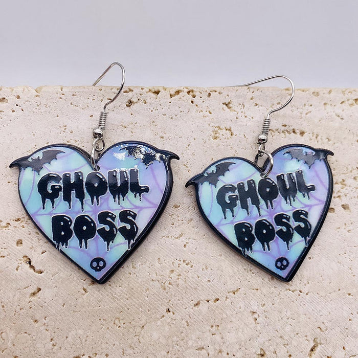 Wholesale  earrings coffin ghost bat acrylic earrings Amazon holiday jewelry