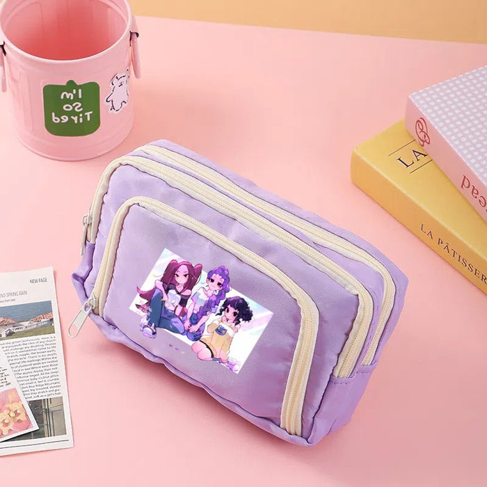 Wholesale KPOP Cute cartoon character candy-colored pencil bags for primary and secondary school students