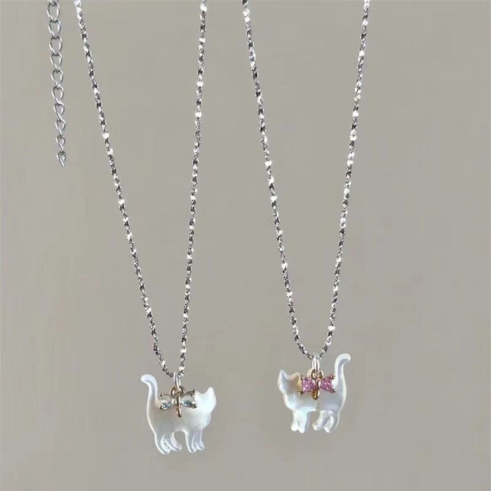 Wholesale Love bow cat necklace exquisite niche collarbone chain new necklace