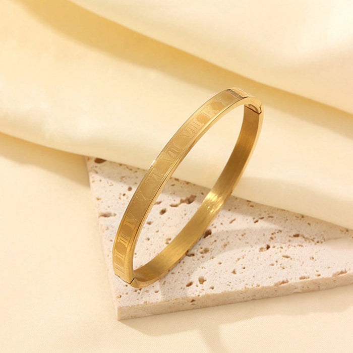 Wholesale Casual and high-end titanium steel numeral Roman bracelet