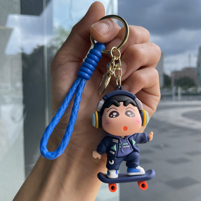 Wholesale 2pcs Cute Crayon Roller Skating Keychain