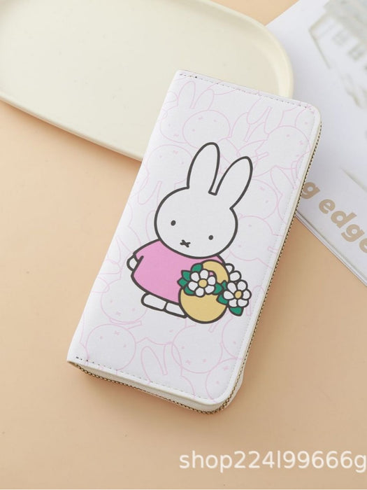 Wholesale PU Leather Cartoon Rabbit Coin Purse Card Holder Wallet Color Block Everyday Fashion Accessory