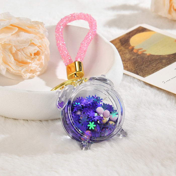 Wholesale Acrylic oil bottle candy Bean astronaut keychain