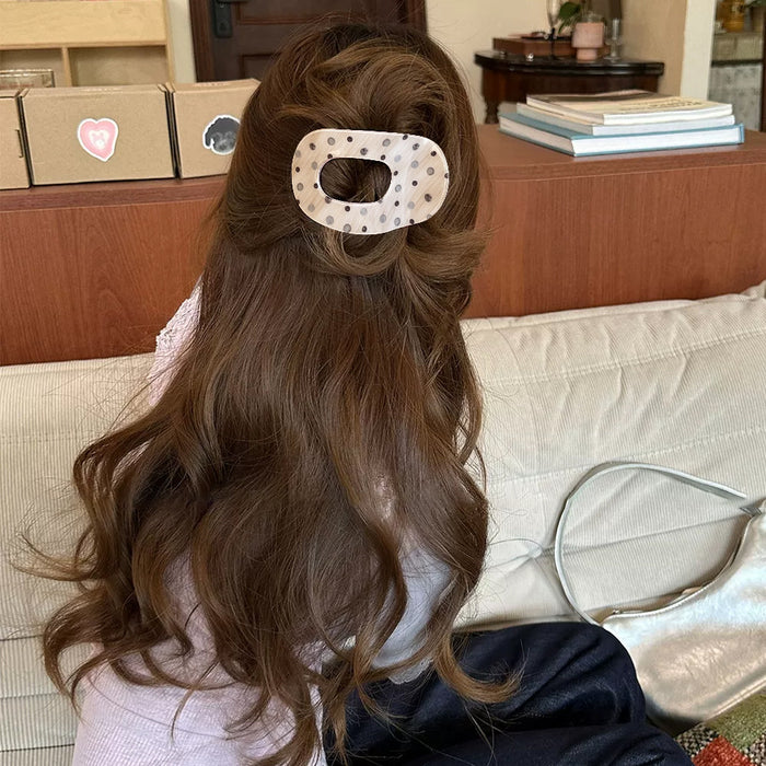Wholesale PVC Large Claw Clip Polka Dot Star Print Hollow Hair Accessory for Everyday Styling