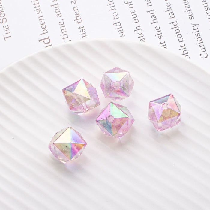 Wholesale 10pcs DIY Luminous Square Beads Prismatic Acrylic Straight Hole Beads JDC-BDS-ShiLi004