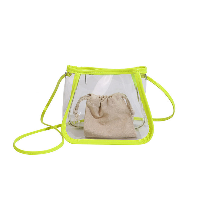 Wholesale Street Trend Transparent Bucket Bag PU Small Handbag for Women Fashion Accessory