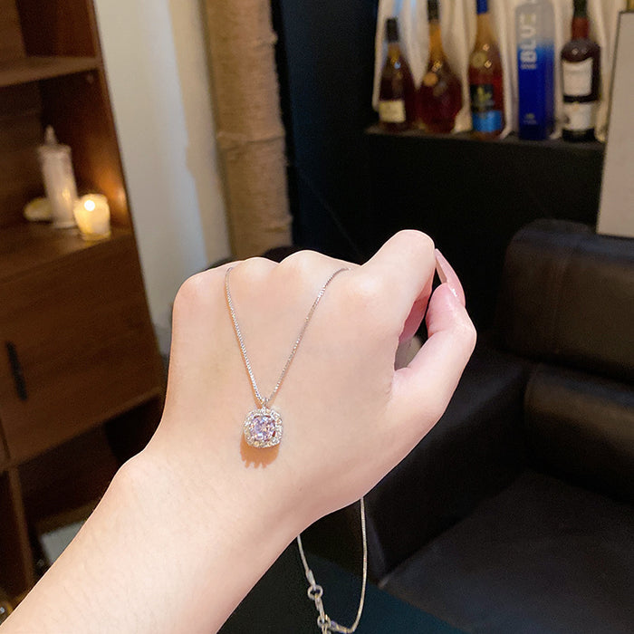 Wholesale Titanium Steel Micro Inlaid Zircon Clavicle Chain