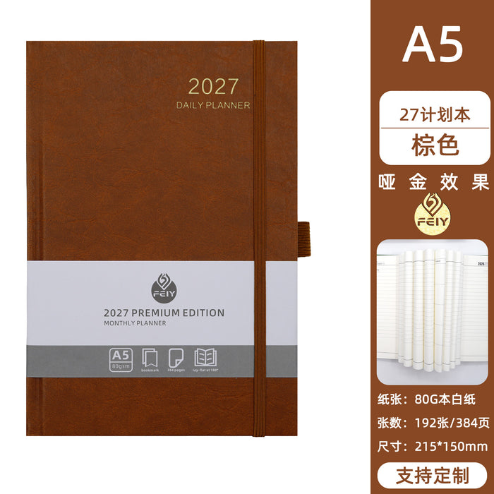 Wholesale Trendy A5 Business Notebook with Imitation Leather Cover and Thread Lock Binding