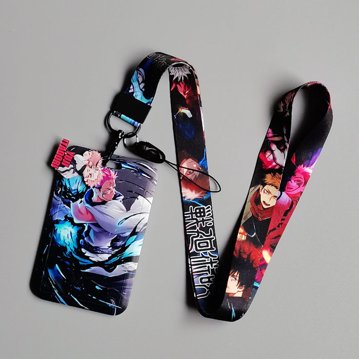 Wholesale 10pcs Anime Bus Card Holder Hard Mobile Phone Lanyard Keychain