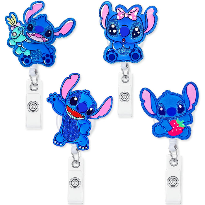 Wholesale Acrylic Cartoon Retractable Easy-pull Buckle Lanyard Keychain JDC-KC-CHai003