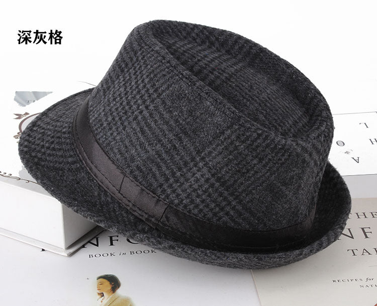 Wholesale Men's Hats Flannel Plaid Fabric Small Hats JDC-FH-DG021