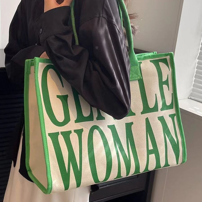 Wholesale Canvas bag, shoulder bag, commuting tote bag, large capacity tote bag, versatile tote bag