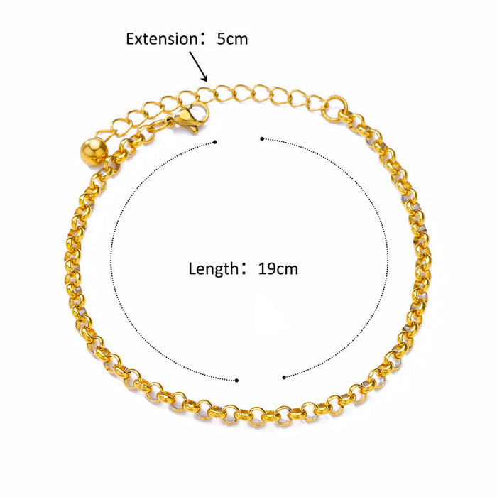 Wholesale Stainless Steel Anklet Geometric Figaro Chain Jewelry Accessory