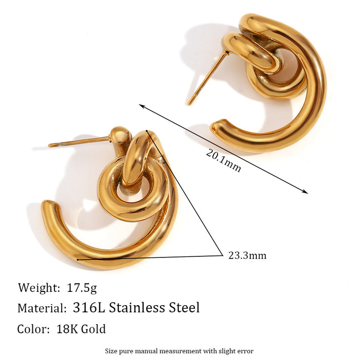 Wholesale Stainless Steel Plated 18K Gold Irregular Geometric Heart Earrings JDC-ES-MengJ008