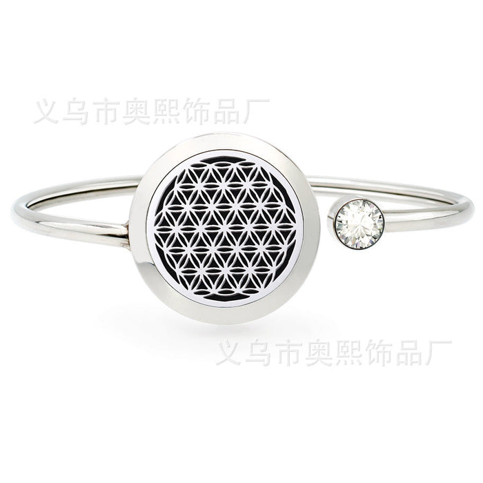 Wholesale Bracelet stainless steel versatile diamond-set essential oils JDC-BT-AOX001