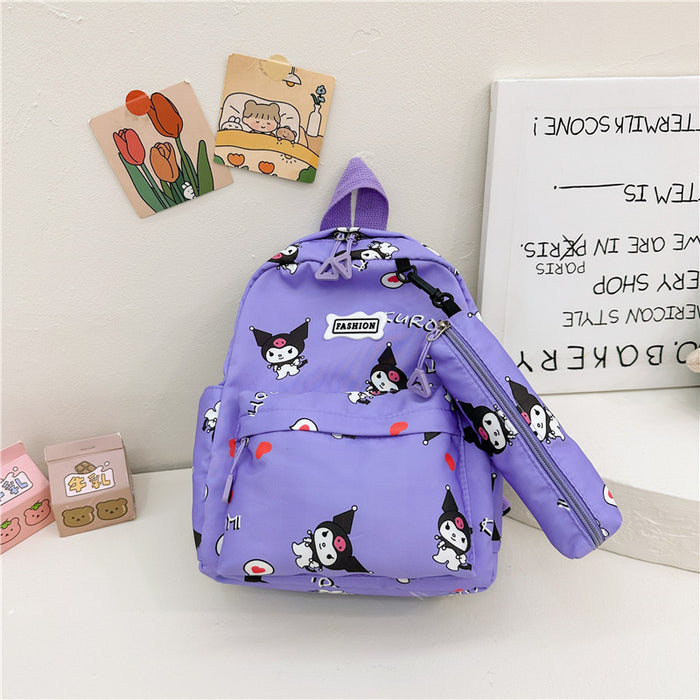 Wholesale Cartoon printed backpack, cute casual graffiti pencil case, small backpack