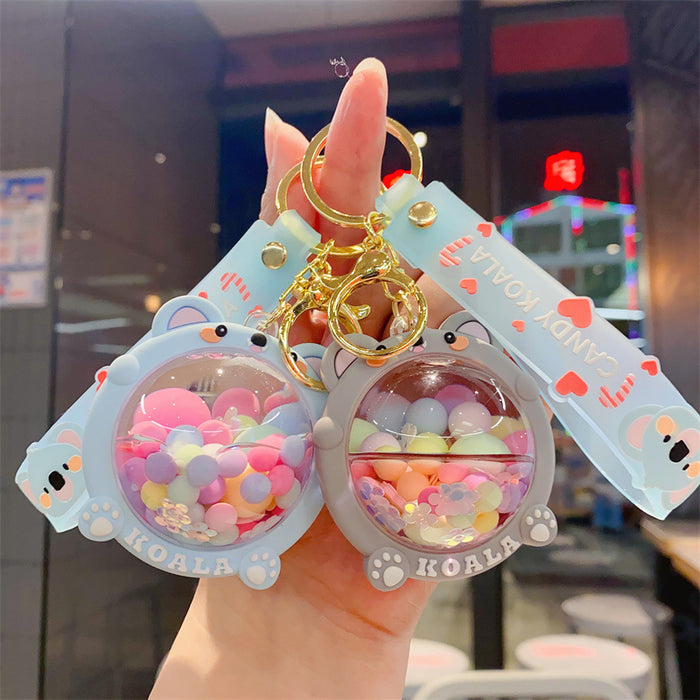 Wholesale Acrylic Oil-Filled Candy Koala Keychain