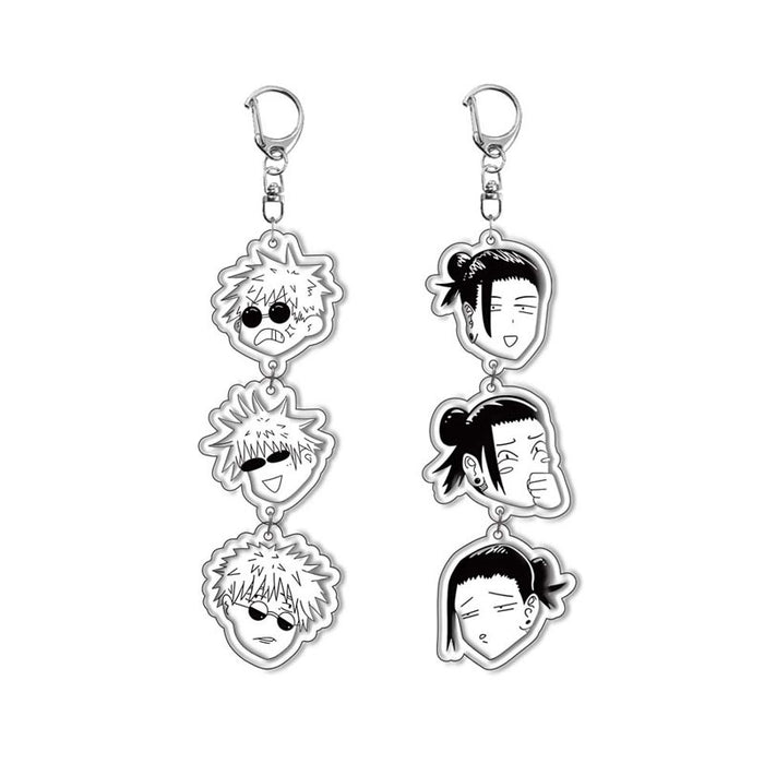 Wholesale Acrylic keychain pendant set with three anime characters
