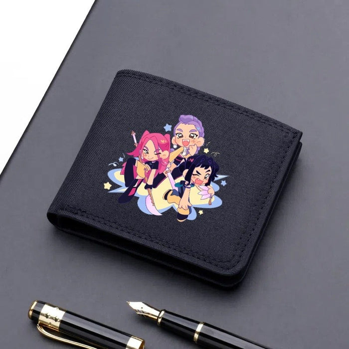 Wholesale Modern trendy ultra-thin cartoon print short canvas wallet