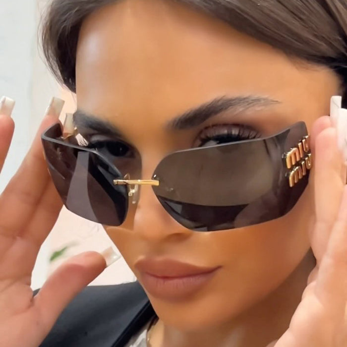 Wholesale Frameless sunglasses, light luxury and high-end retro street photography sunglasses