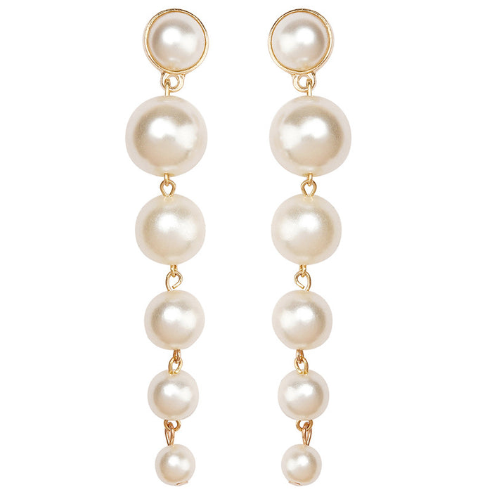 Wholesale  Tassel Pearl Earrings Women's All-match Fashion Pearl Tassel Earrings Ear Jewelry