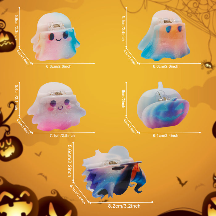 Wholesale Trendy Ghost Pumpkin Gradient Hair Claw Clip PVC Cute Hair Accessory Boutique Gift