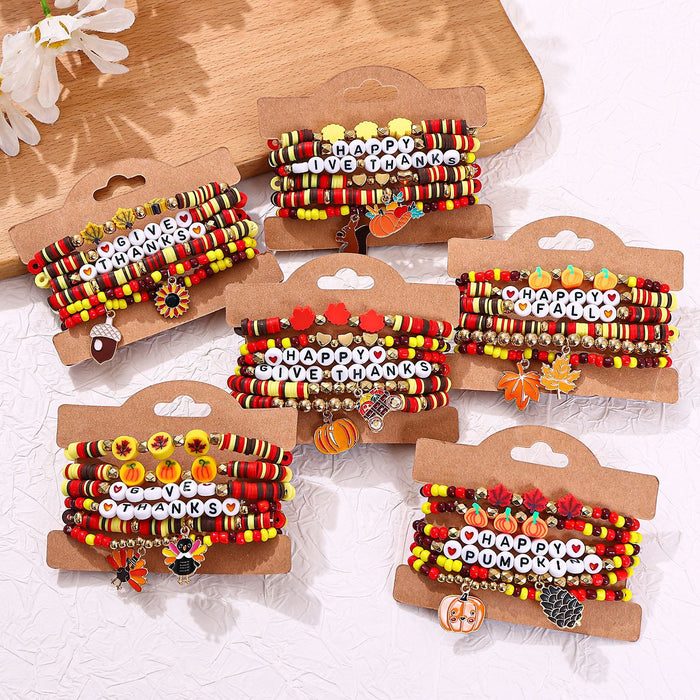 Wholesale Thanksgiving-themed polymer clay bracelet