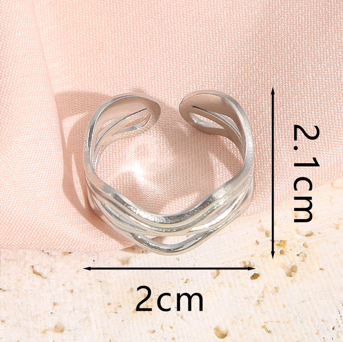 Wholesale Stainless steel fashionable titanium steel ring with high-end design, simple lines, and an open ring