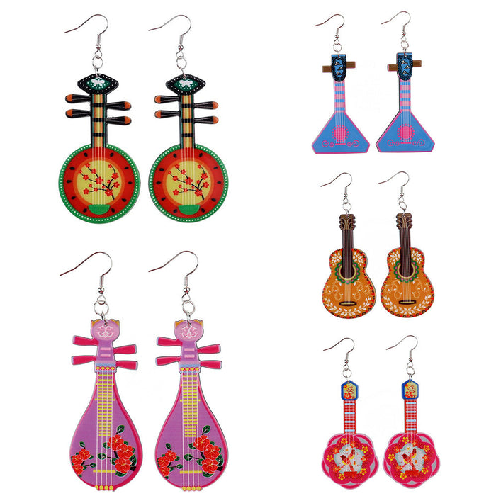 Wholesale Vintage Music Instrument Acrylic Earrings JDC-ES-NiQing060