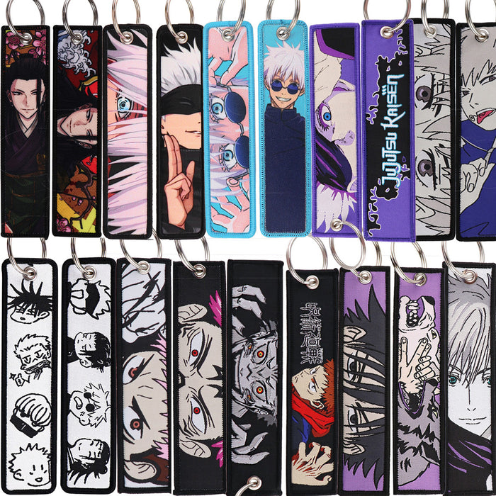 Wholesale  Woven Label Keychain Lanyard Office Id Badge Woven Fabric Accessory Pendant