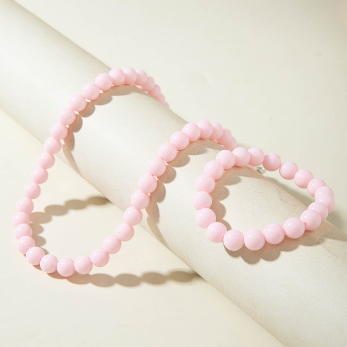 Wholesale Dopamine Candy Color Acrylic Beaded Necklace and Bracelet Set Jewelry Accessory MOQ≥5