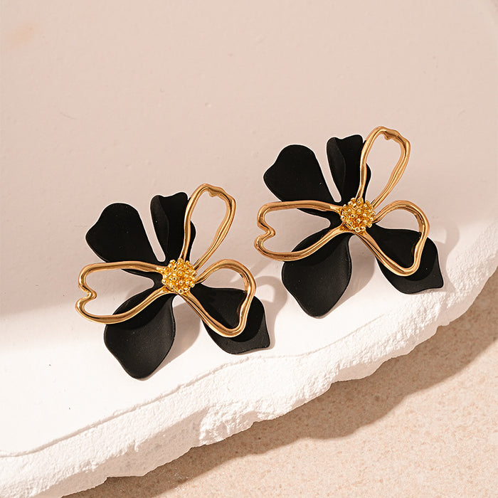 Wholesale Double-layer Flower Petal Earrings Fashion Commuter Earrings for Women