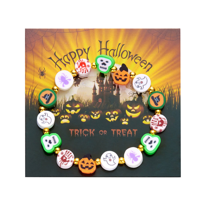 Wholesale  Pumpkin Ghost Cat Pumpkin Skull Contrasting Color Soft y Bracelet