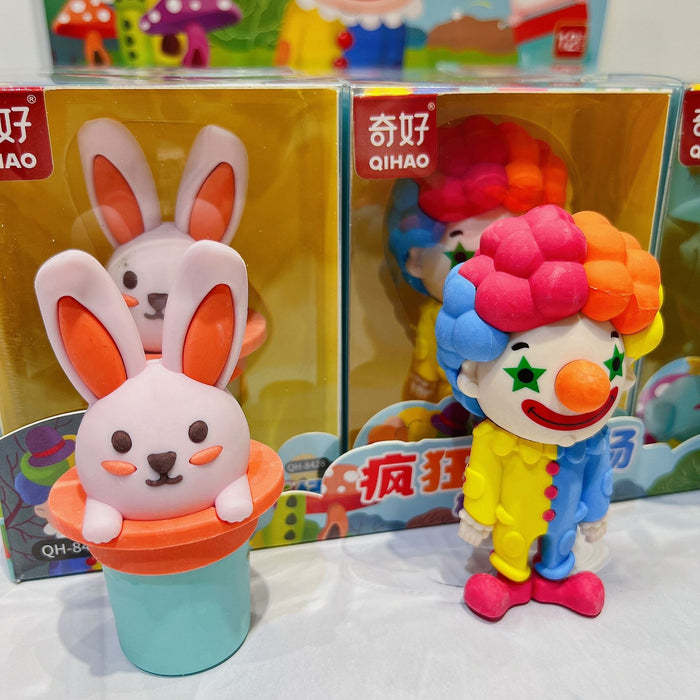Wholesale 12pcs/box Decorative Rubber Eraser Amusement Park Cartoon Student Stationery