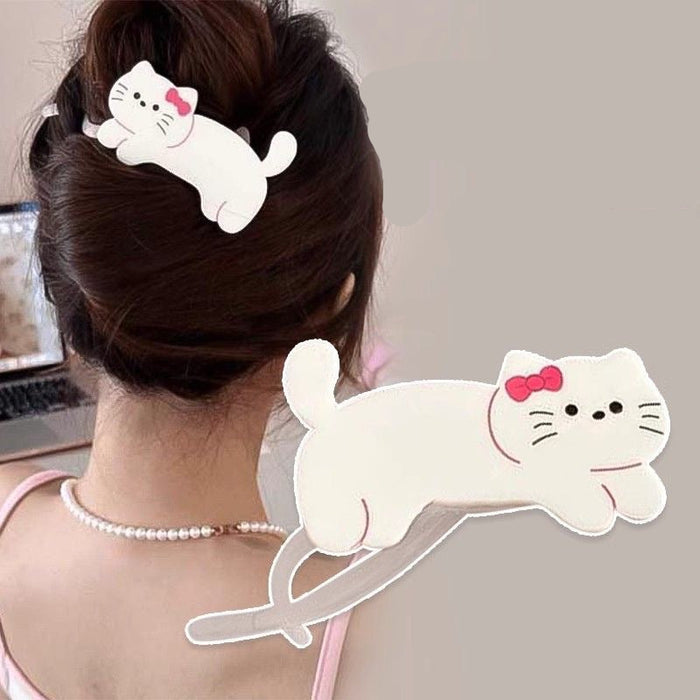 Wholesale Cartoon Cat Twist Clip Clip Women's  New Back of Head Hair Clip  Girl Ponytail One-word Clip