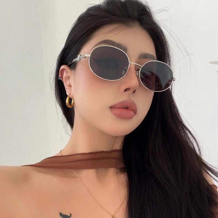 Wholesale Elliptical metal sunglasses, new retro sunglasses