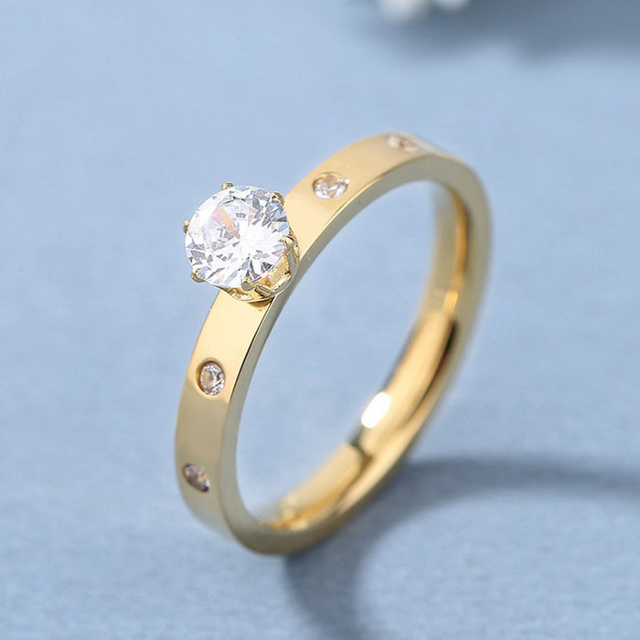 Wholesale Titanium Steel Four-Prong Diamond Jewelry Set