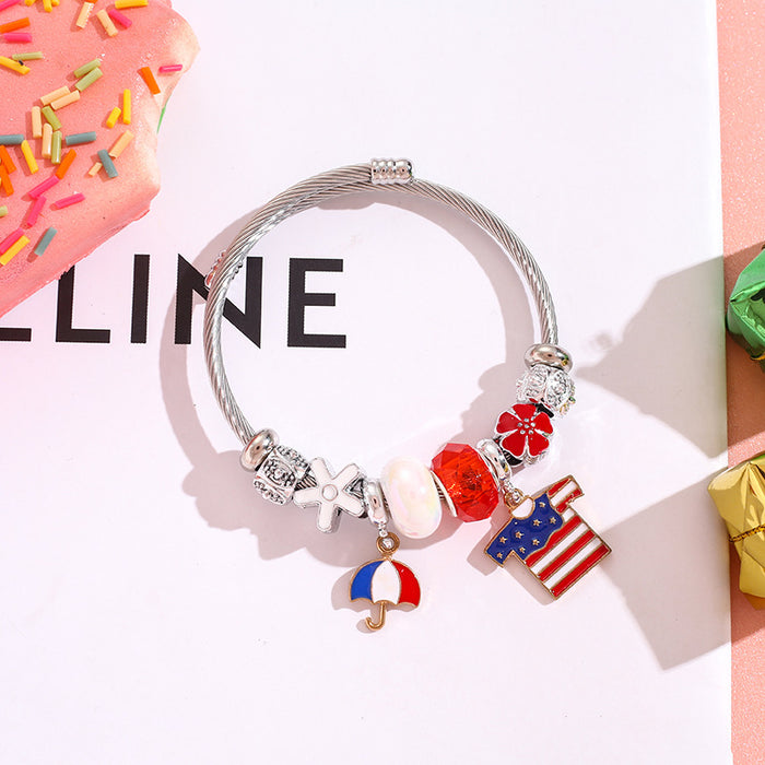 Wholesale Bracelet, bracelet, heart-shaped balloon pendant, stainless steel bead bracelet