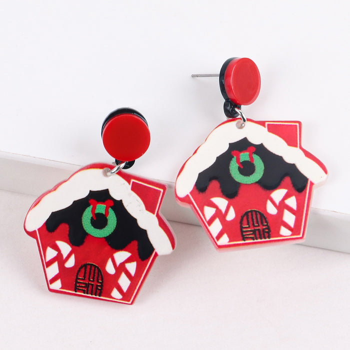 Wholesale Christmas Acrylic Snowman Color Matching Earrings JDC-ES-ChouD003