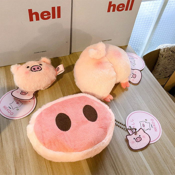 Wholesale Pig Nose Plush Coin Purse Cute Mini Butt Cartoon Headphone Bag Keychain Small Pendant