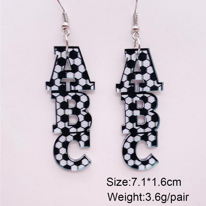 Wholesale football acrylic earrings lovely U-shaped leopard print earrings sports earrings jewelry