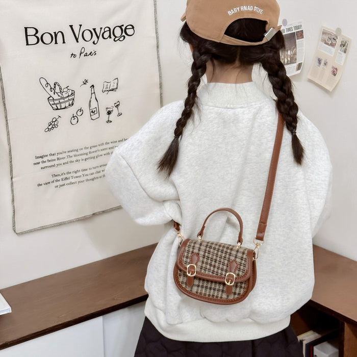 Wholesale Pu Contrast Color Versatile Casual Plaid Handbag Coin Shoulder Small Satchel JDC-SD-YuanDuo064