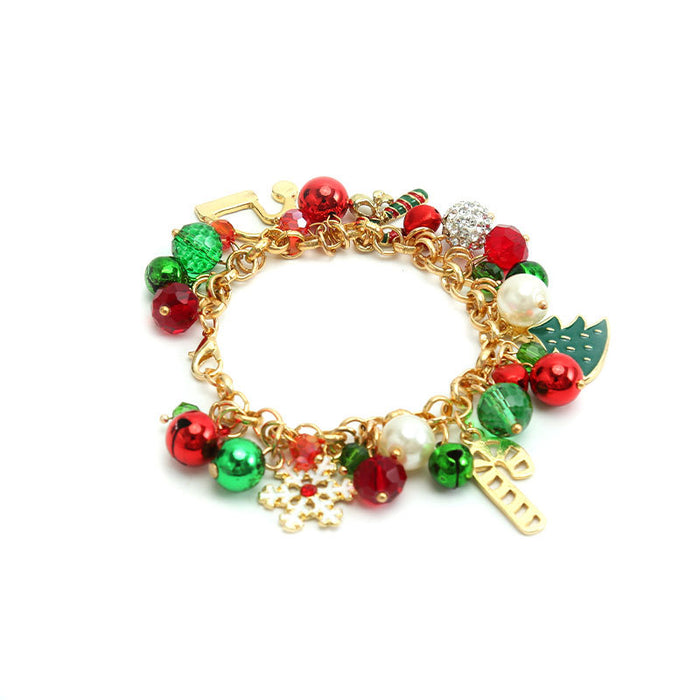 Wholesale Christmas Crystal Beads Alloy Gift Bracelet